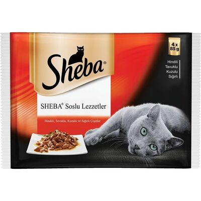 Sheba - Sheba Gravy Sos İçinde Etli Seçenekler Yetişkin Kedi Konserve Maması 85 Gr X 4Lü