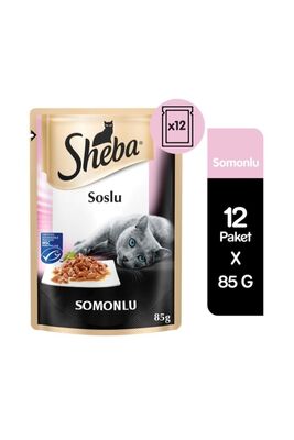 SHEBA - Sheba Pouch Yaş Mama Somonlu 85 Gr 12 Adet
