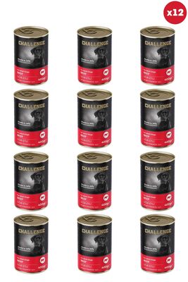 Challenge - Sığır Etli Yetişkin Köpek Konservesi 400 gr X 12 Adet