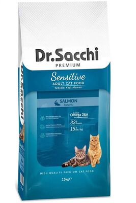 Dr. Sacchi - Somonlu Hassas Yetişkin Kedi Maması 15kg