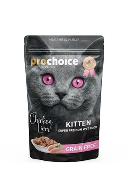 Pro Choice - Tahılsız Kitten Tavuk Ve Ciğerli Yavru Kedi Konservesi 85 Gr