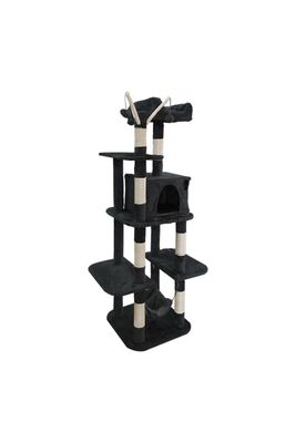 Tectake - Tectake Kedi Tırmalama Kulesi Siyah 155 Cm
