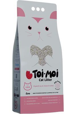 Toimoii - Toi Moi Bebek Pudrası Kokulu Sodyum Bentonit Kedi Kumu 10 KG