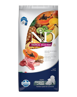 N&D - N&D Tropical Selection Kuzu Etli ve Tropikal Meyveli Orta ve Büyük Irk Yavru Köpek Maması 10 Kg