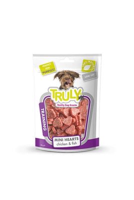 TRULY - TRULY Kalp Şekilli Tavuklu Ve Mezgitli Yumuşak Köpek Ödül Maması 90 gr
