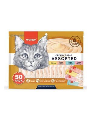 Wanpy - Wanpy Karışık 4 Lezzetli Krema Kedi Ödülü 50x14 gr