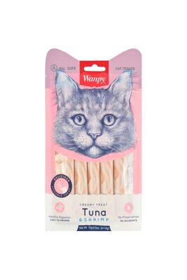 Wanpy - Wanpy Sıvı Kedi Ödülü Ton Balıklı Ve Karidesli 14 gr X 5 Adet