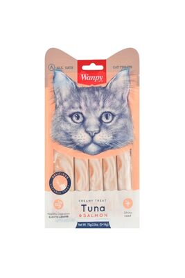 Wanpy - Wanpy Sıvı Kedi Ödülü Ton Balıklı Ve Somonlu 14 gr X 5 Adet