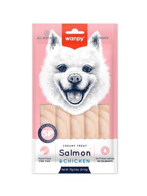Wanpy - Wanpy Somonlu Tavuklu Krema Köpek Ödülü 5x14 gr