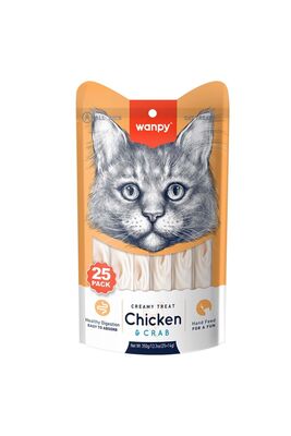 Wanpy - Wanpy Tavuklu¥geçli 25*14 gr Krema Kedi Ödülü