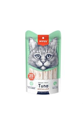 Wanpy - Wanpy Ton Balıklı Ve Deniz Taraklı Krema Kedi Ödülü 25x14 gr