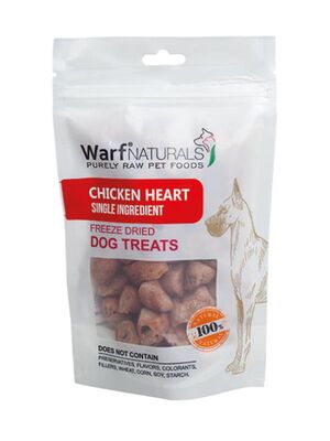 Warf Naturals - Warf Natural Dondurularak Kurutulmuş Köpek Ödülü Tavuk Kalbi 40 gr