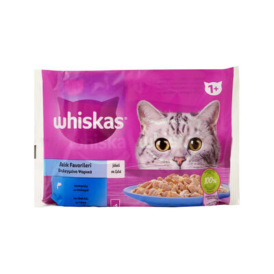 Whiskas - Whiskas Pouch Balık Favorileri Yetişkin Kedi Konservesi 85gr - 4 ADET