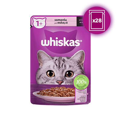 Whiskas - Whiskas Pouch Somonlu Yetişkin Kedi Konservesi 85Gr - 28 Adet