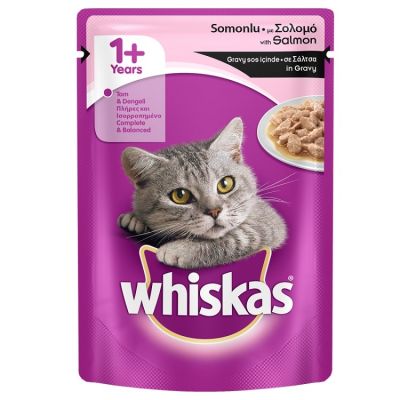 Whiskas - Whiskas Somon Balıklı Yetişkin Konserve Kedi Maması 100 Gr