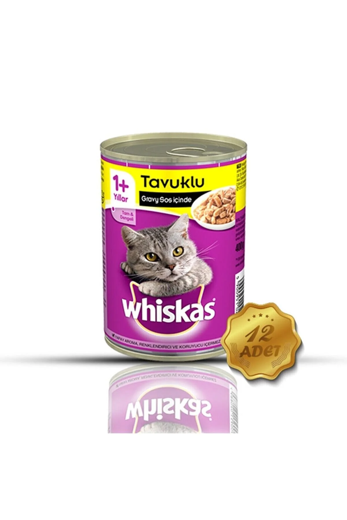 Whiskas - Whiskas Tavuklu Konserve Kedi Maması 400 Gr - 12 Adet