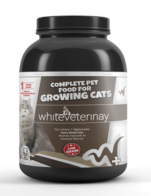 WhiteVeterinay - WhiteVeterinaray Az Tahıllı Yavru Kediler İçin Kümes Hayvanlı ve Karidesli Kedi Maması 1,5 KG