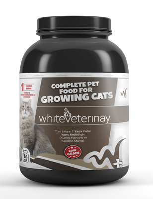 WhiteVeterinay - Whiteveterinaray Az Tahıllı Yavru Kediler İçin Kümes Hayvanlı Ve Karidesli Kedi Maması 1,5 Kg