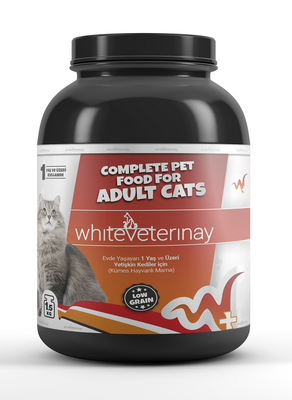WhiteVeterinay - WhiteVeterinay Az Tahıllı Yetişkin Kümes Hayvanlı Kedi Maması 1,5 KG