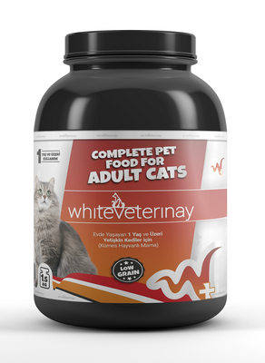 WhiteVeterinay - Whiteveterinay Az Tahıllı Yetişkin Kümes Hayvanlı Kedi Maması 1,5 Kg