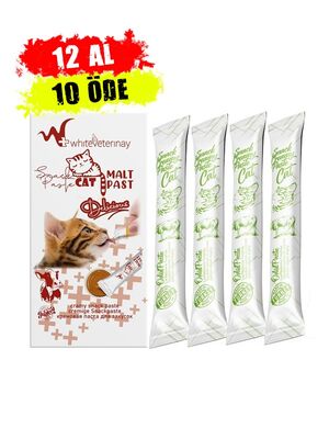 WhiteVeterinay - Whiteveterinay Cat Cream Beef Snack Paste 4X15 Gr ( Kediler İçin Biftekli Sıvı Ödül Maması ) - 12 Adet
