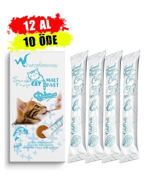 WhiteVeterinay - Whiteveterinay Cat Cream Fish Snack Paste 4X15 Gr ( Kediler İçin Balıklı Sıvı Ödül Maması ) - 12 Adet