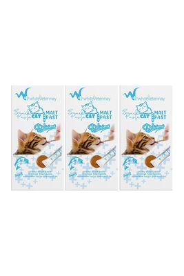 w+ whiteveterinay - Whiteveterinay Creamy Balıklı Sıvı Kedi Ödülü 4X15 Gr - 3 Adet