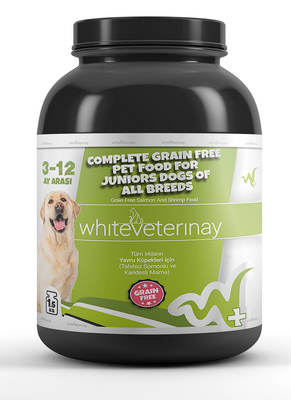 WhiteVeterinay - Whiteveterinay Tahılsız Yavru Tüm Irklar İçin Somonlu Ve Karidesli Köpek Maması 1,5 Kg
