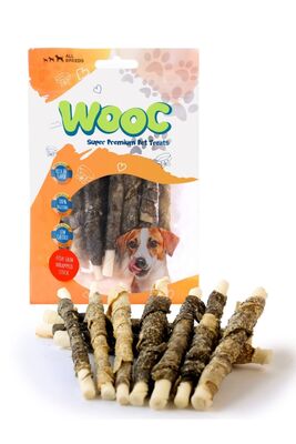 wooc - wooc Dog Balık Derisi Sargılı Sütlü Stick Köpek Ödül Maması