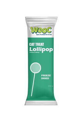 Wooc Super Premium Pet Treats - Wooc Dondurularak Kurutulmuş Arpa Otlu Ve Tavuklu Kedi Lolipop