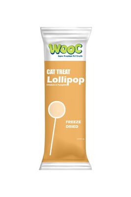 Wooc Super Premium Pet Treats - Wooc Dondurularak Kurutulmuş Balkabaklı Ve Tavuklu Kedi Lolipop