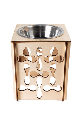 Glipet - Wood Table Çelik Taslı Orta Ve Büyük Irk Mama Ve Su Kabı 1200 Ml eight