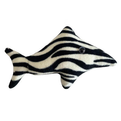 Miapet - Zebra Desenli Balık Şeklinde Zilli Kedi Oyuncağı